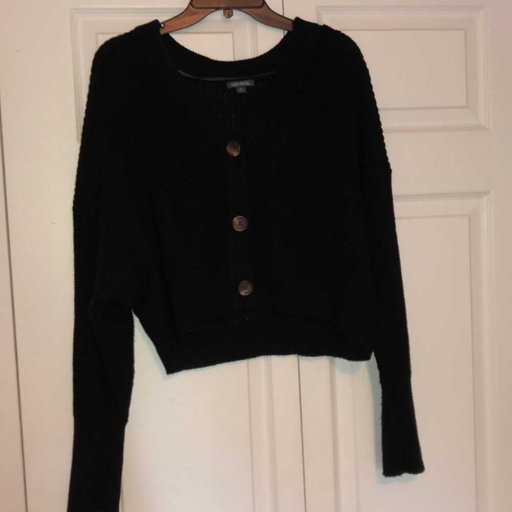 Cropped black sweater